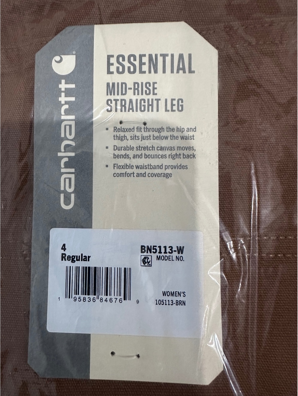 NWT Carhartt Women's The Essential Ashland Pants Canvas Straight Leg, Size 4 - Picture 6 of 7